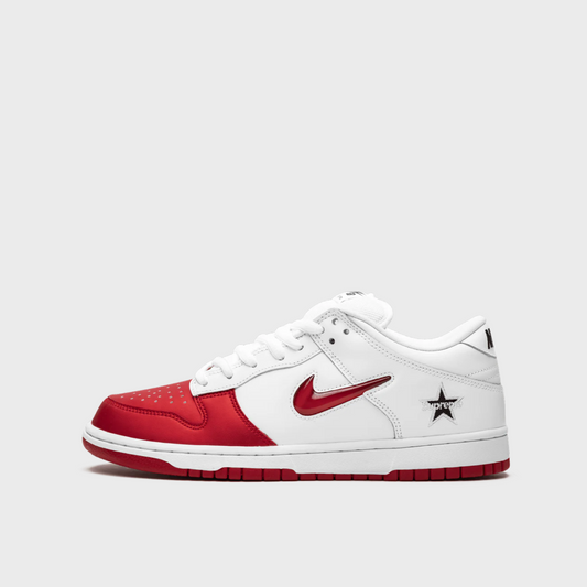 Nike SB Dunk Low Supreme Jewel Swoosh Red White