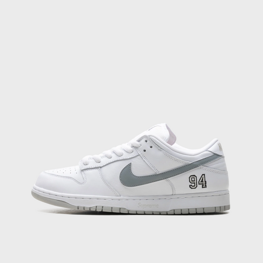 Nike SB Dunk Low Supreme 94 White Metallic Silver