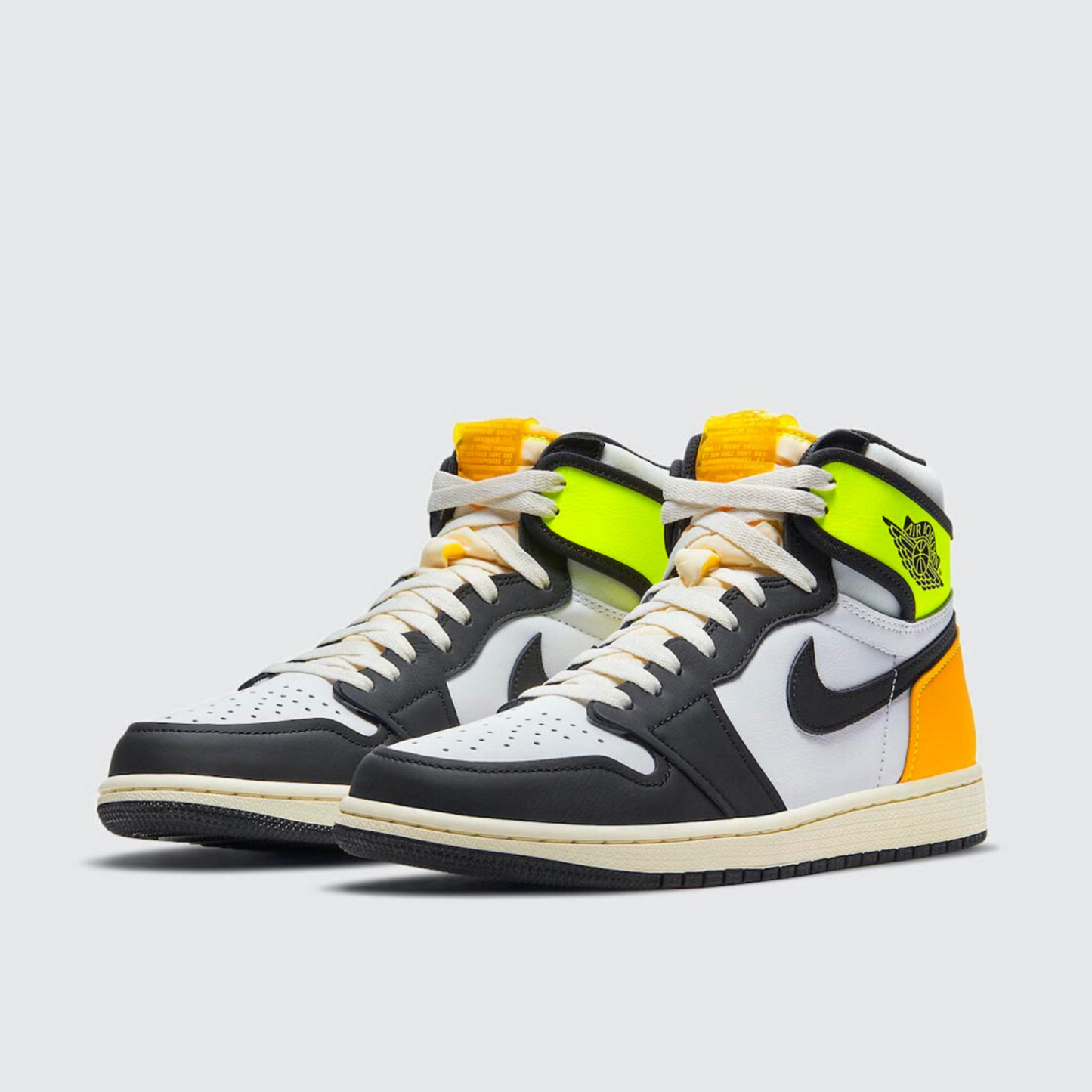 Jordan 1 Retro High White Black Volt University Gold