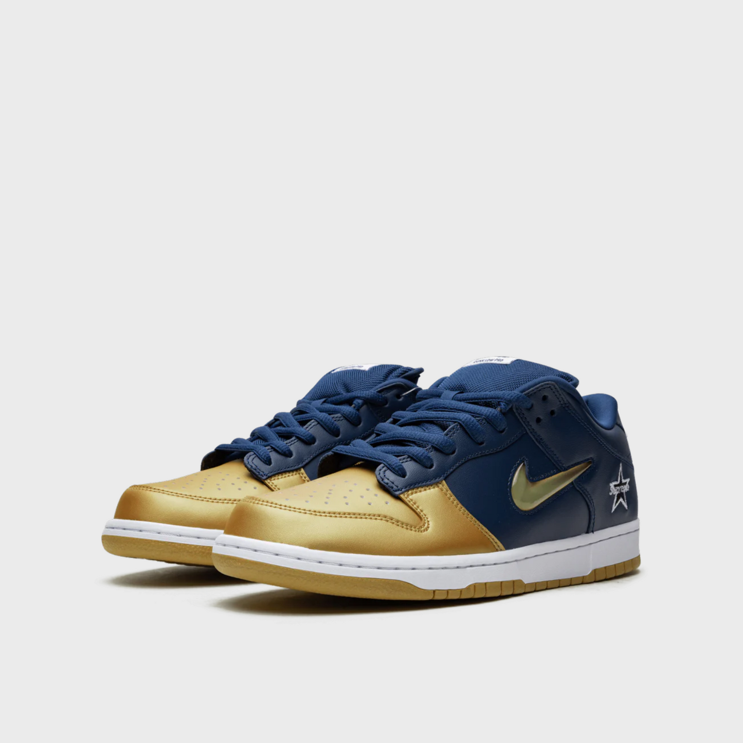 Nike SB Dunk Low Supreme Jewel Swoosh Gold Navy