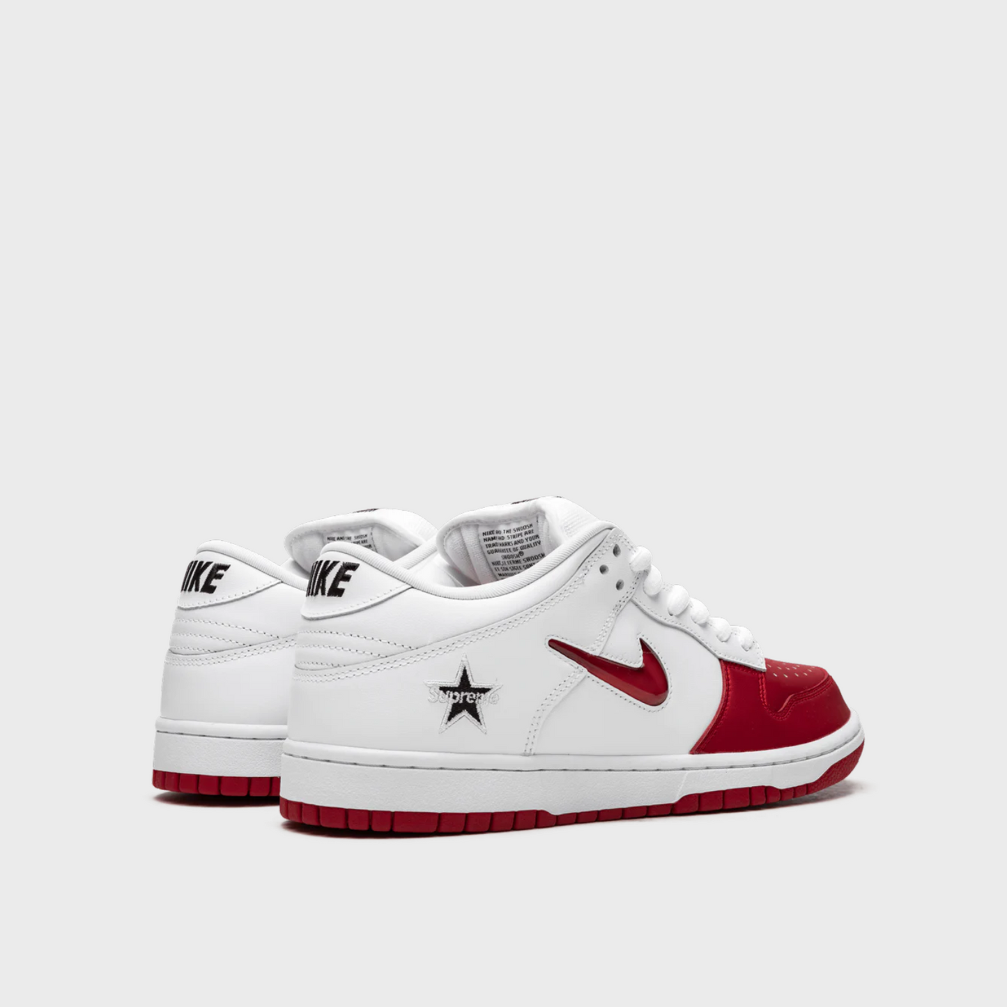 Nike SB Dunk Low Supreme Jewel Swoosh Red White