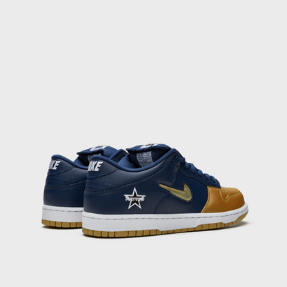 Nike SB Dunk Low Supreme Jewel Swoosh Gold Navy